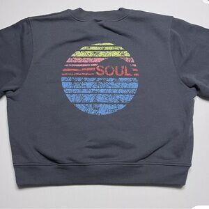 SoulCycle Cropped Boxy Sweatshirt, Distressed Graphics
